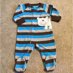 6M PLAY Carter's Polar Bear Fleece Zip Up Footed Pajamas